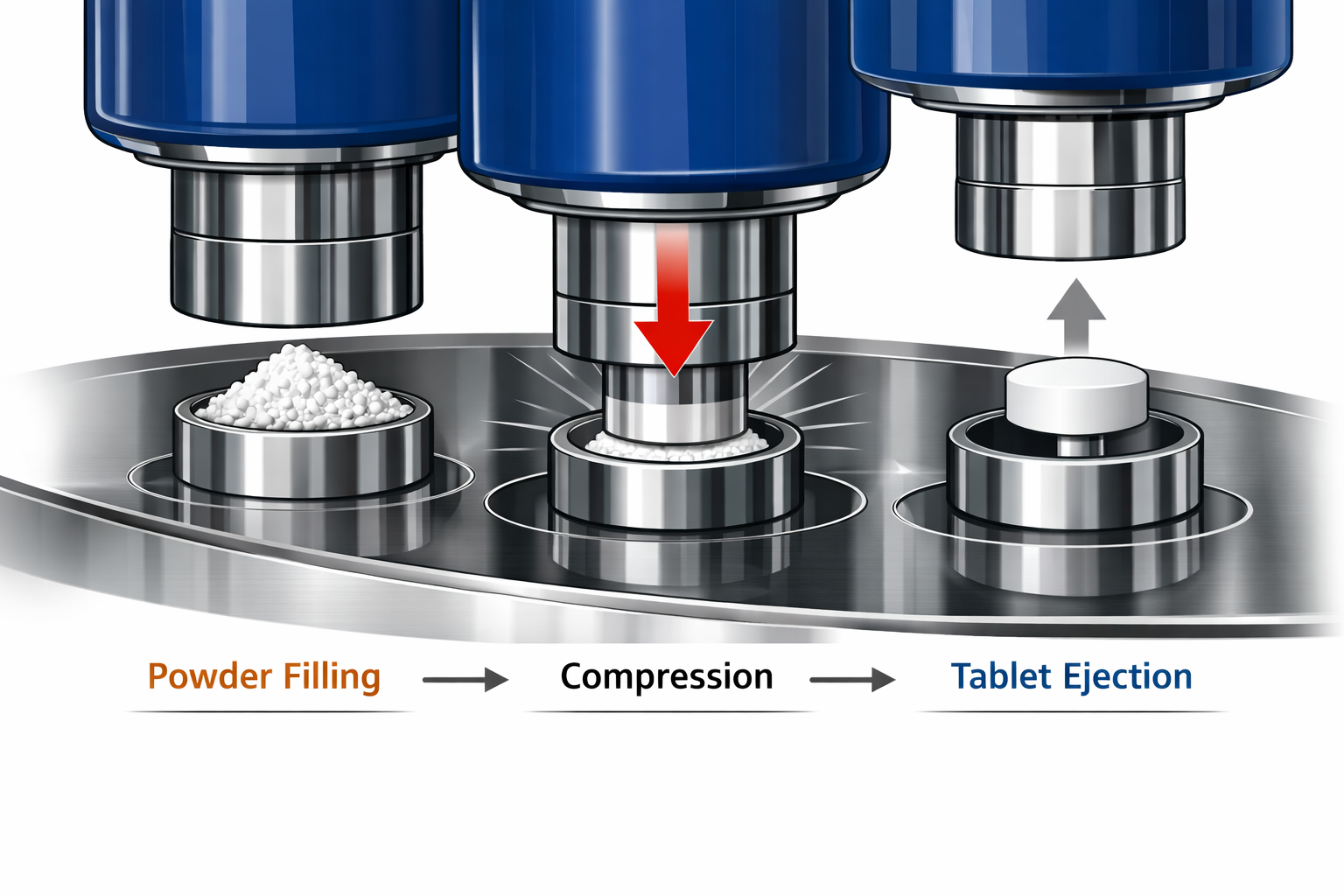 Steps in Tablet Compression