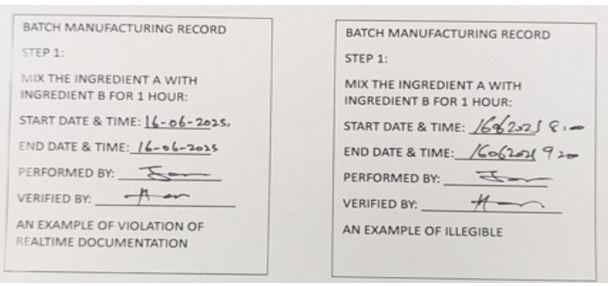 GDP 2 GMP violation in GDP (Good Documentation practices