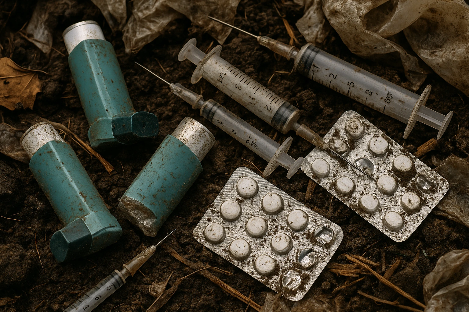 Buried Medical Waste.