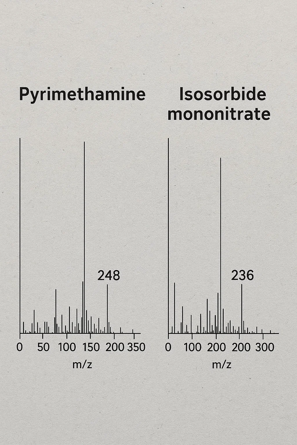 Mass spectro image protonated molecular ions detected in positive ion mode mass spectrometry