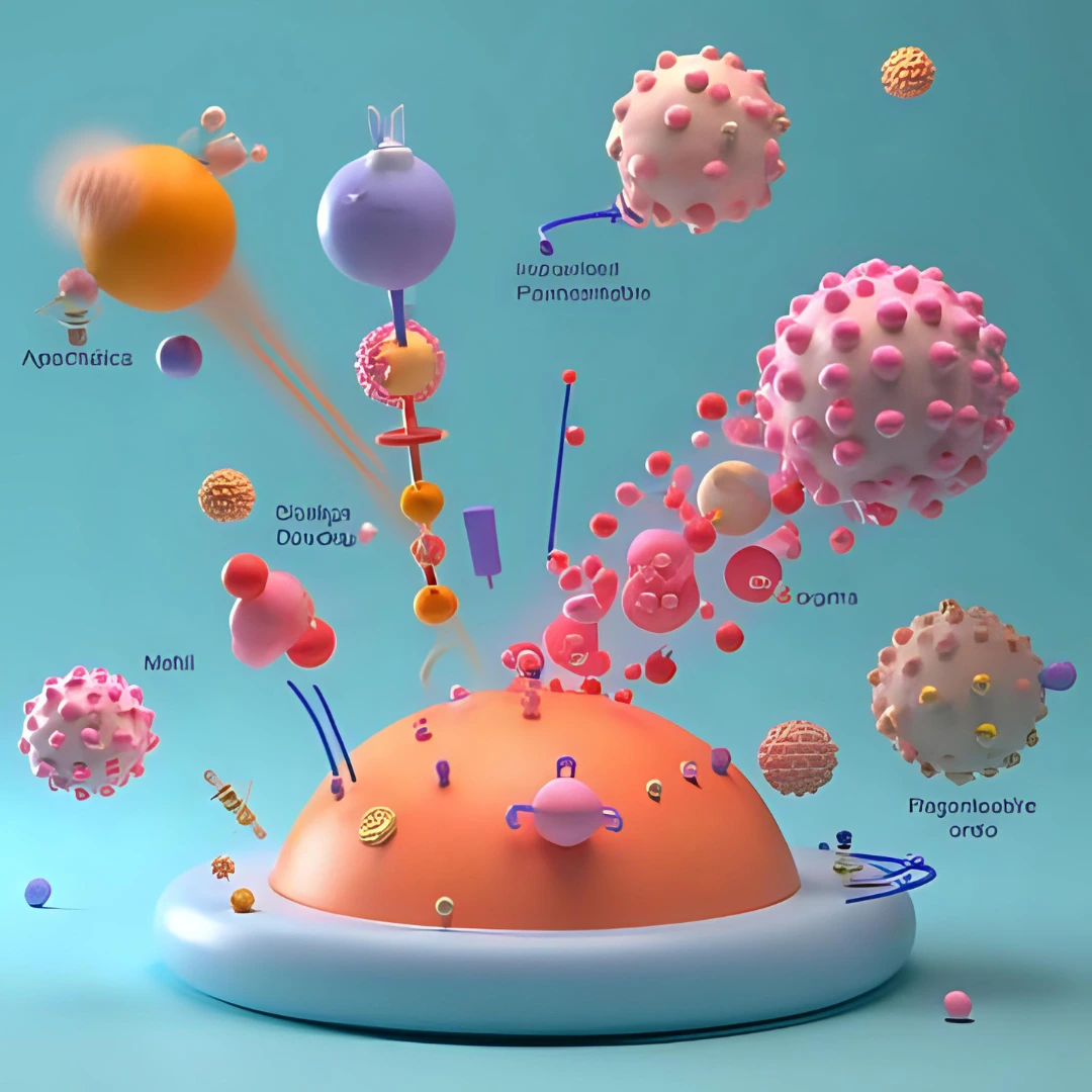 Schematic of pH-responsive biodegradable nanoparticle releasing drug at tumor site.