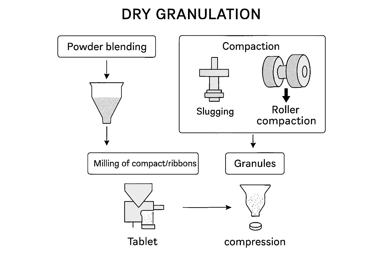 dry granulation (overall process)

