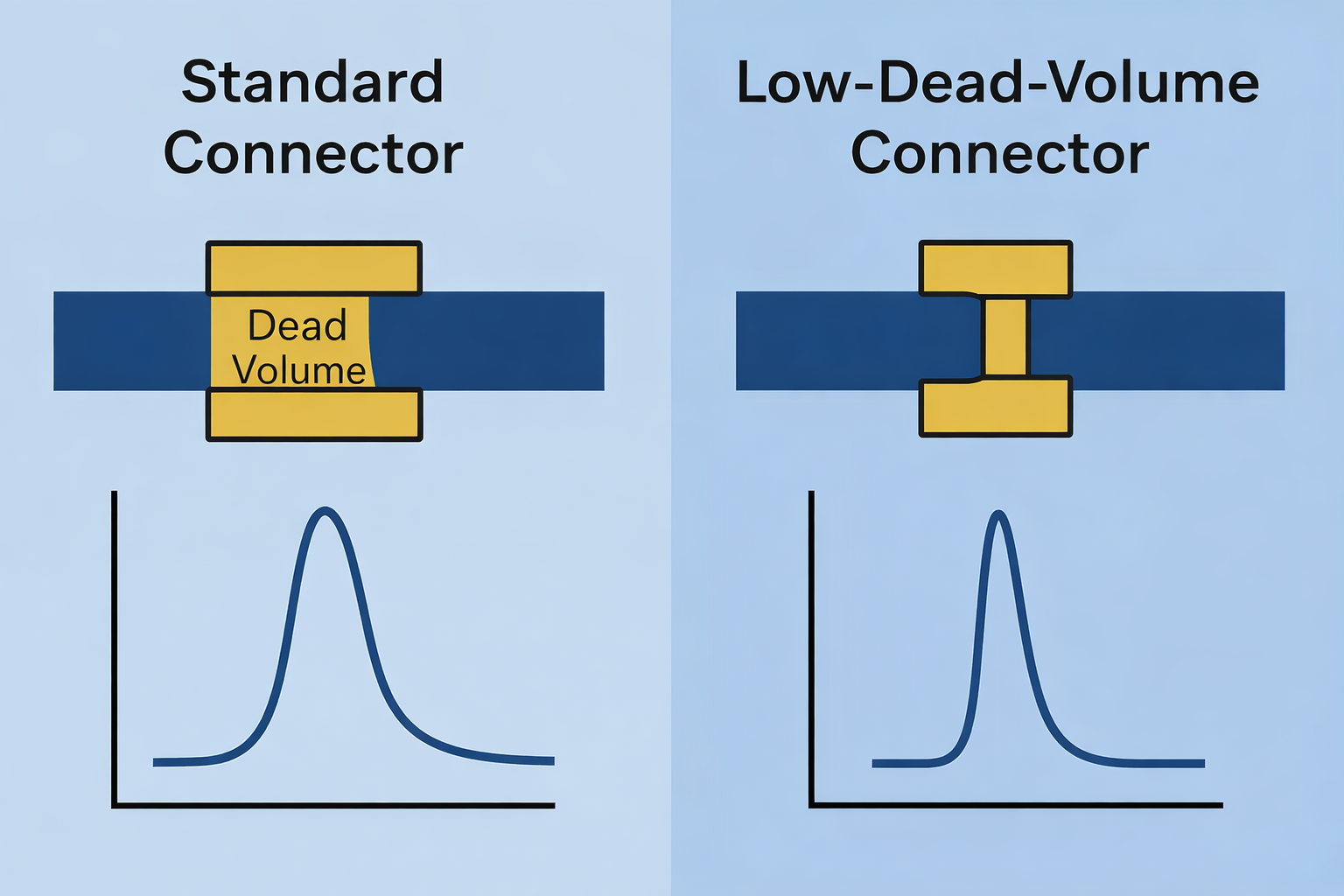 Impact of low dead-volume connectors