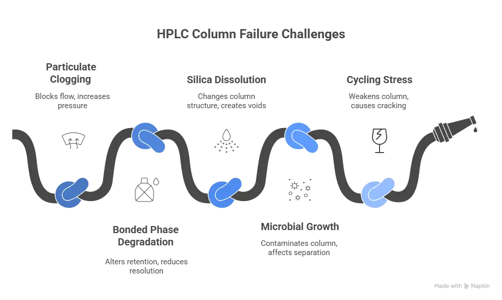 HPLC column failure causes