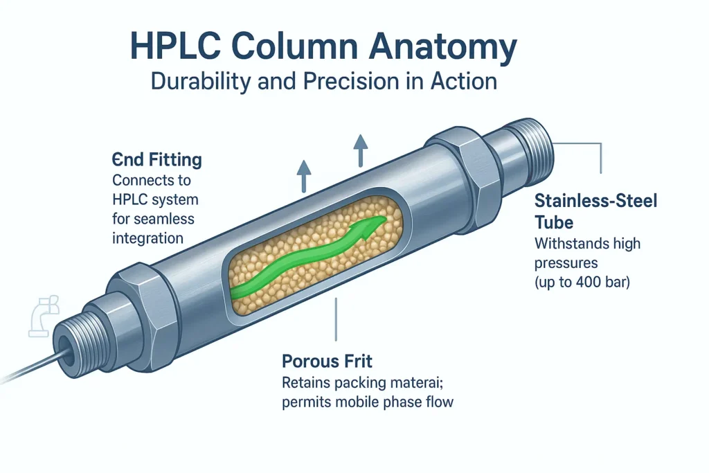 HPLC column anatomy HPLC column anatomy