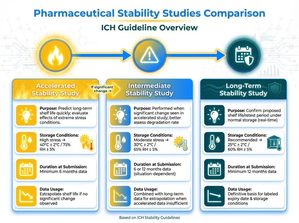 types oof stability studies comparison The infographic below summarizes the three primary categories of stability studies.