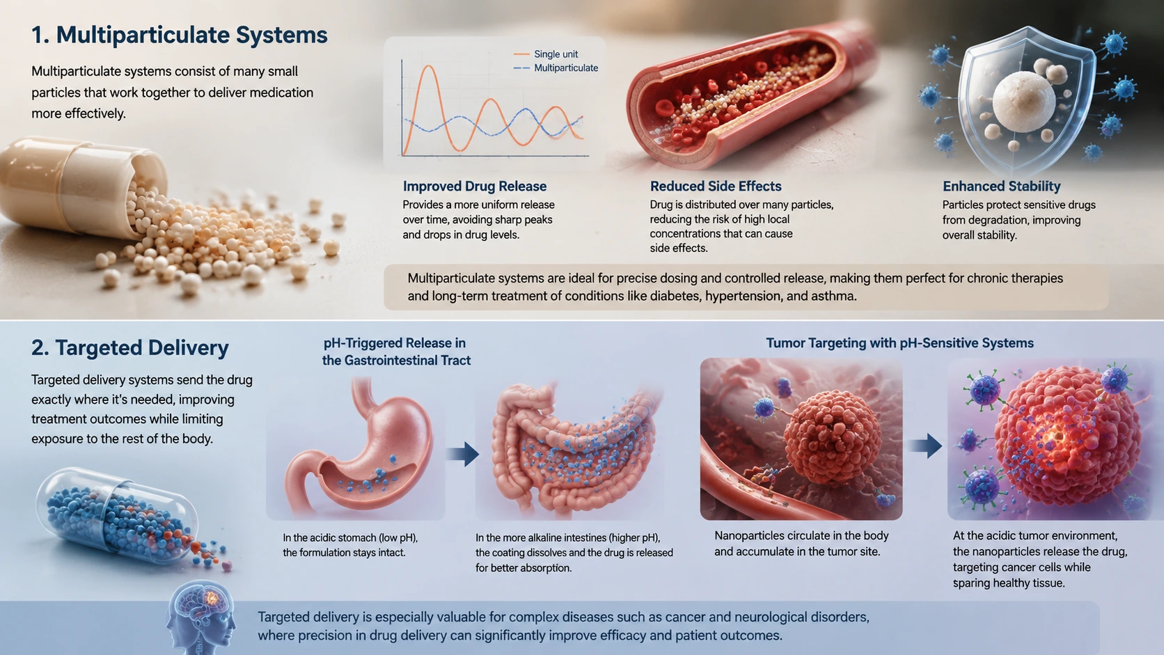 Multiparticulate Systems and Targeted Delivery