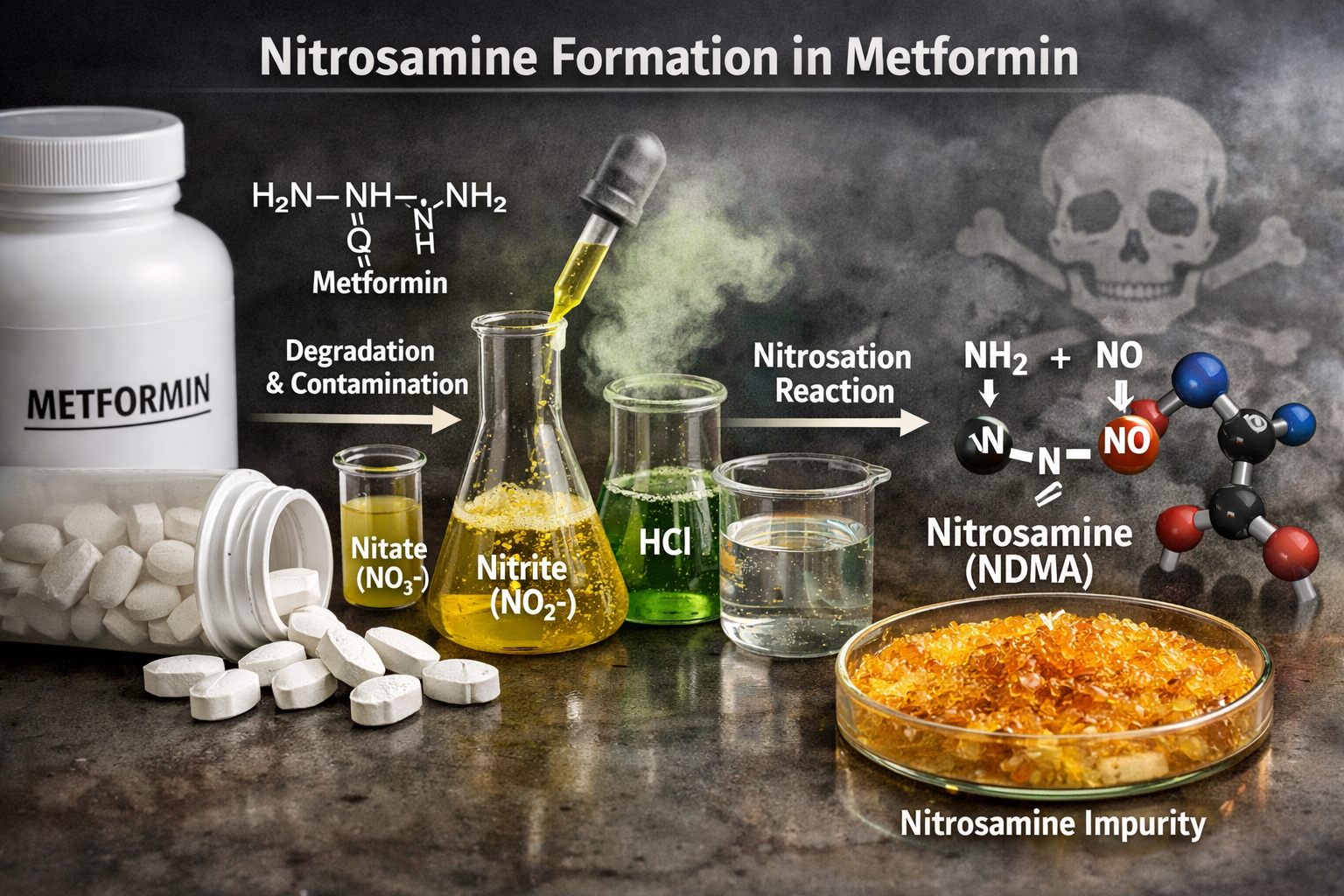 Metformin and nitrosamine impurities