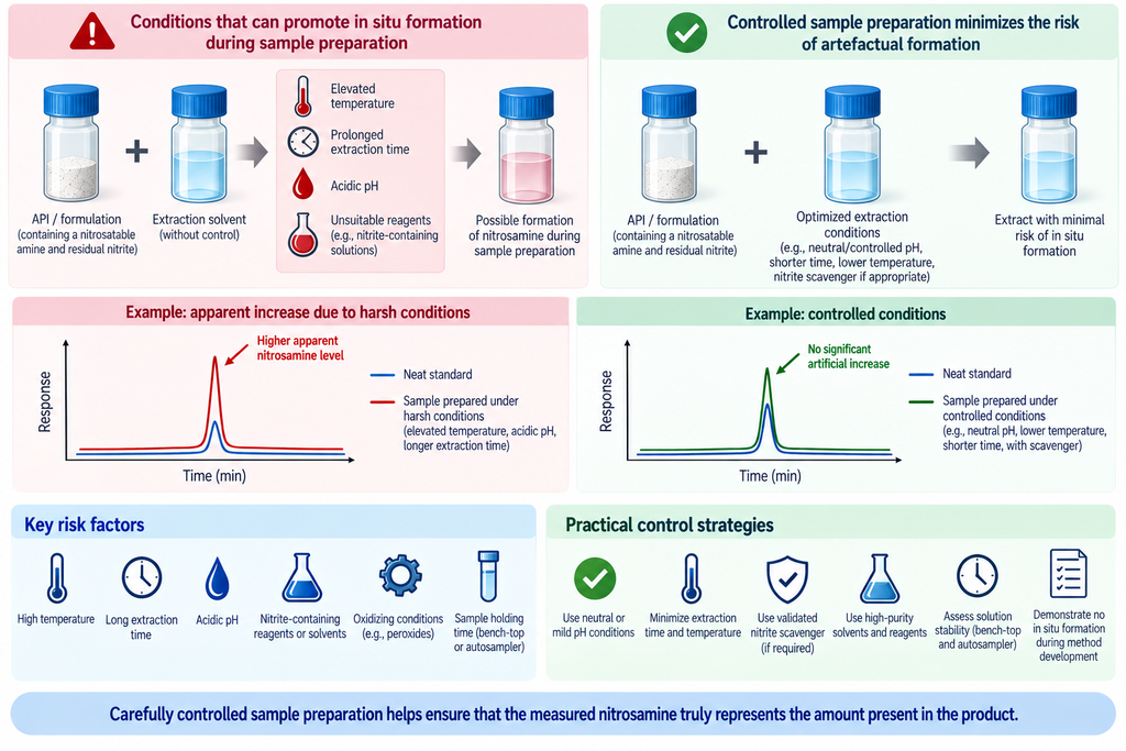 Preventing artefactual nitrosamine formation